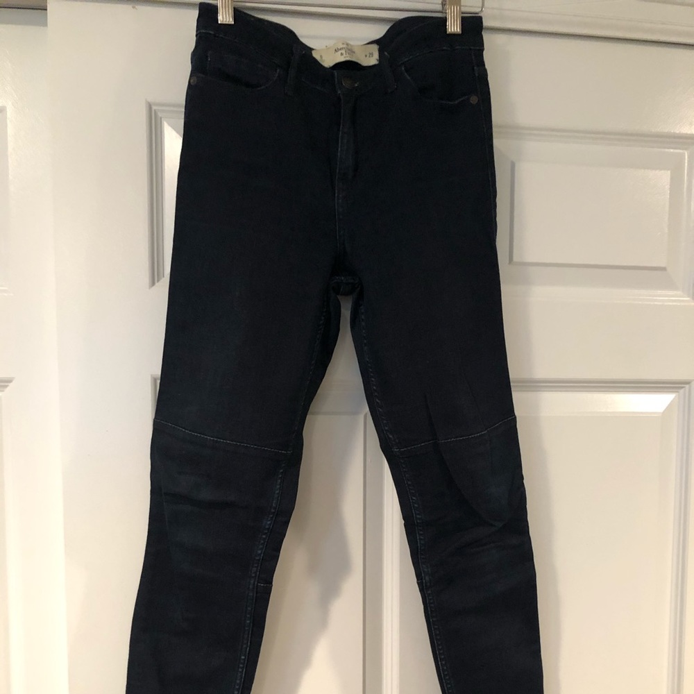 Abercrombie and fitch navy seamed jeans